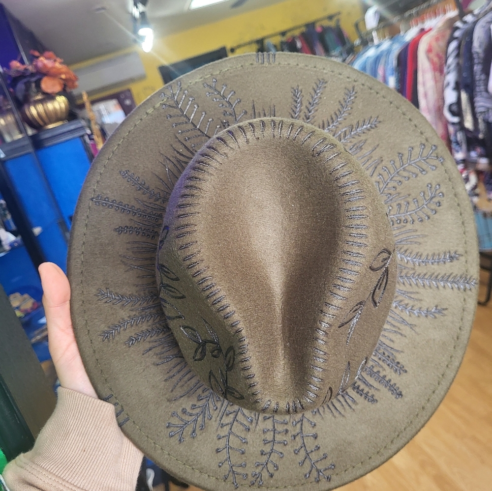Hand burned custom new hat womens